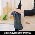 Homaxy Cotton Terry Kitchen Towels and Dishcloths Set of 8, Dark Grey - Image 5