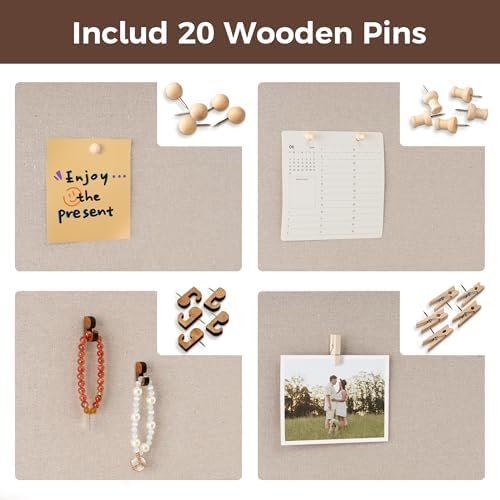 Fun Memories Cork Board Bulletin Board for Office, 24" x 36" Pine Wooden Framed Corkboard, Wall Mounted Notice Pin Board for School Home & Office, Natural Wood - Image 4