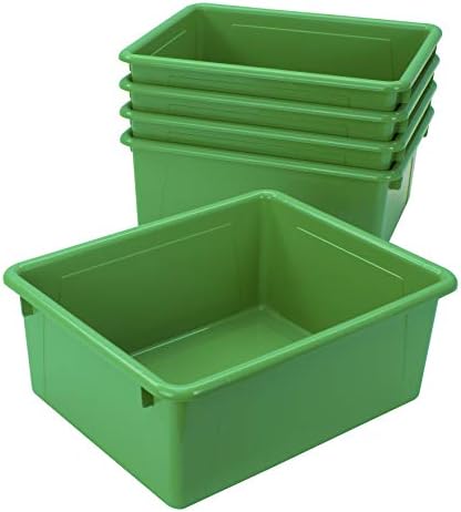 Storex Letter Size Deep Storage Tray – Organizer Bin for Classroom, Office and Home, Green, 10-Pack (62527A05C), 10 x 13 x 5 Inches - Image 3