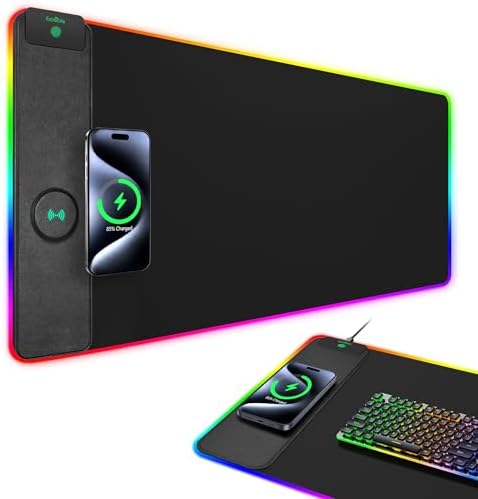 RGB Gaming Mouse Pad with 15W Magnetic Wireless Charging, 31.5"x15.7" by ExtreLife
