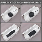 White Cable Management Box with Lid, Large, Plastic - Image 3
