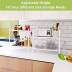 Across-Star Expandable Cabinet Shelf Organizer Rack, Stackable Kitchen Counter Storage Shelves Stand, Adjustable Height Pantry Shelf Spice Rack - Image 3