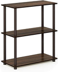 Furinno TURN-N-TUBE Storage Shelves, 3-Tier Book Shelf, Corner Shelf, Toolless Open Shelves, for Organization and Storage, Living Room, Garage, Home Office, Walnut by Furinno-FitsYourSpaceFitsYourBudget