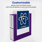 Avery Heavy-Duty View 3 Ring Binder, 5 Inch One Touch EZD Rings, 2.3/4.8 Inch Spine, 1 Purple Binder (79816) (Pack of 2) - Image 3
