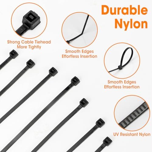 5000 PCS Zip Ties 4 Inch, Small Cable Ties with 18lbs Tensile Strength, Black Zip Ties for Indoor and Outdoor Use, Wire Ties, Black - Image 4