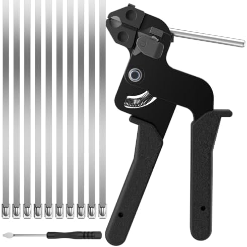 Stainless Steel Cable Ties Gun Kit: 150PCS 11.8" Zip Ties with Cable Tool by Unknown