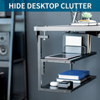 VIVO Black Clamp-on 24 inch 2-Tier Desk Shelf, STAND-SHELF24C - Image 6