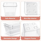 81 PCS Clear Plastic Drawer Organizer Set 4 Sizes Desk Divider Storage Bin - Image 3