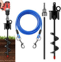 Dog Tie Out Cable&Stake,30FT Dog Leads for Yard,Heavy Duty Ground Anchor by Unknown