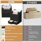 2 Sets 4-Slot Desktop Mail Organizer with 6 Drawers, Black Letter Organizer - Image 5