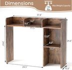 Desktop Bookshelf, 3-Tier Wood Countertop Bookcase with 5 Shelves, Desk Hutch for College Dorm, Multipurpose Desk Organizer Shelf Display Rack for Home Office, Hutch Top Only - Image 3