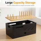Homde Office Charging Station Organizer: 2 Layer Charger Holder (Black) - Image 2