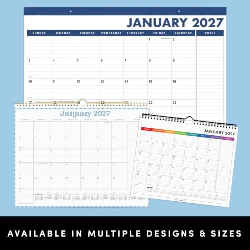 PAPERAGE 2027 Calendar, 12 Months (January 2027 - December 2027), Large (17 in x 22 in), Minimalist Wall and Desk Calendar with Monthly Views, Yearly Plans & Notes Section – Navy - Image 6
