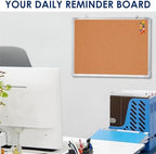 Cork Board 24x18 in, Framed Wall Hanging Bulletin Board with 10 Thumb Tacks - Image 3