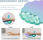 2 Pcs Cloud Keyboard Wrist Rest and Gel Mouse Pad with Wrist Support Set - Image 4