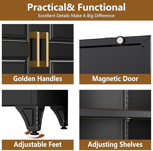 Polup Kitchen Pantry Cabinet, 90" Tall Metal Storage Cabinet with Doors - Image 5