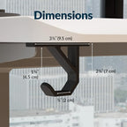 Vari VariDesk Undermount Desk Hook – Heavy-Duty Under Desk Hooks for Bags, Headphones & Accessories, Supports Up to 50 lbs Space-Saving Organizer (Set of 2) - Image 6