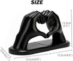 Decorative Bookends Solid Hearthands Sculpture Resin Book Ends, Black - Image 3