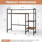 22" Desk Hutch for Computer Monitor - 3 Tier Wooden Shelf Organizer, Brown - Image 2