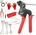 Stainless Steel Cable Tie Gun Kit with 150PCS Metal Zip Ties by Tzuoen