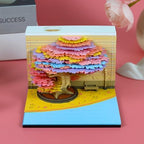 3D Memo Pad Tree Model Colorful 3D Sticky Notes Paper Notes,3D Art Notepad with Pen Holder (The Spring Tree) - Image 2