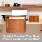 Vintage 3-Drawer Organizer for Desk - Wooden Box with 3 Storage Drawers - Solid Wood Table Top Filing Cabinet for Organization and Storage - Paper Organizer - Rustic Desk Organizers and Accessories - Image 5