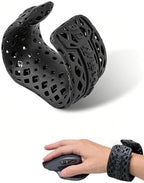 Mouse Wrist Rest Support, Wearable Wrist Cushion with Ergonomic Ring Design, 3D Printed Honeycomb Palm Rest, Breathable & Washable Resin Wrist Support for Gaming, Office, Laptop & Computer Work, Black by Unknown