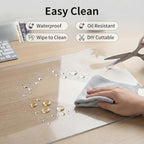 Clear Desk Mat on top of desks - 19x49 Inch - Clear Transparent Plastic Desk Protector - Desk Writing Mat for Office and Home 2.5 mm - Image 4