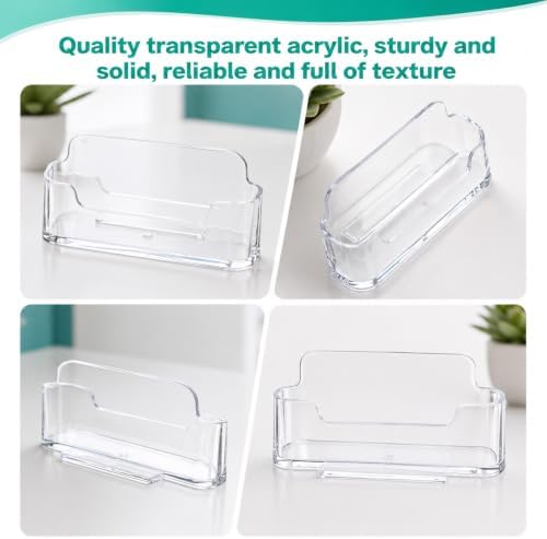 64 Pack Desktop Style Acrylic Business Card Holders Clear Postcard Display - Image 3