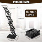 4-Pocket Foldable Magazine & Brochure Display Rack, Portable Literature Stand for Office, Trade Shows and Exhibitions, with Carrying Bag (Black) - Image 2