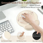 Sushret Mouse Pad and Keyboard Wrist Rest, 3-in-1 Gel Memory Foam Ergonomic Mouse Pad with Wrist Rest Set,Gaming Mousepad Arm Cushion Support for Computer Office Desk Accessories Cute Setup,Apricot - Image 3
