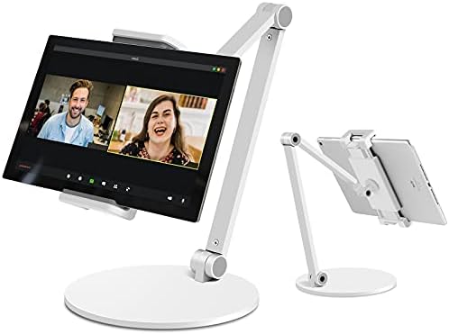 iPad Stand for Desk, Surface Pro Holder, Multi-Angle Adjustable Tablet Stand Holder for 4.7''- 13'' Screen Microsoft Surface Series, iPad Series,Samsung Galaxy Tabs,Amazon Kindle Fire, Etc. (White) by Inifispce