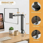 Portable Monitor Holder Mount Arm with Strong Magnetic 360° Rotating Base Bearing Over 5LBS Compatible with 12.9/14.6/15.6/17.3/18.5 inch iPad Pro/Mini/Air/Surface/Samsung - Image 4