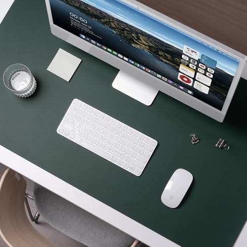 Nekmit Leather Desk Blotter Pad 36 x 20 Inches, Flat, Non-Slip, Waterproof, Green - Image 6