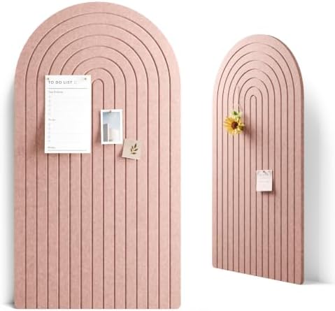 Large Arched Felt Bulletin Board 47.2''×25.5'', Pink by FLUXYNARA