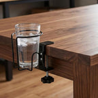 Kichvoe Clip On Cup Holder for Desk - 2-in-1 Anti-Spill Bottle Stand Cups Under Desk Headphone Hanger, Clamp On Table Rack for Camping Office Gaming Accessories - Image 4