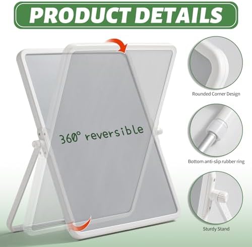 UNCLE BOARD Magnetic White Board with Stand,20''x13'' Small Dry Erase Board - Image 2