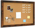 Cork Board Bulletin Board, 36"x24" Corkboard for Wall by QUEENLINK