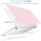 MEEgoodo for M5/M4/M3/M2 MacBook Air 15 inch Case 2026 2025 2024 2023, Case Fit Model (A3448/A3241/A3114/A2941) for MacBook Air 15.3 inch, Pink & Polka Dots - Image 5