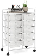 LDAILY 10 Drawer Rolling Cart, Storage Cart Organizer on Wheels, Drawer Cart with Metal Frame & Large Storage Capacity, Rolling Cart with Drawers for Living Room Classroom, Office by LDAILY