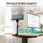PEGZONE Clamp-on Speaker Stand Pair Heavy-Duty Desktop Speaker Mount Black - Image 5