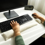 Keyboard Mouse Wrist Rest Bean Bag Set, Ergonomic Wrist Rest for Keyboard and Mouse Filled Ergo Beads, for Laptop, Desktop Computer (Ivory White) - Image 5