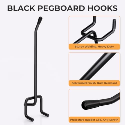 INCLY 120 Pack Pegboard Hooks, 4/6/8 Inch Peg Board Hooks Accessories - Image 4