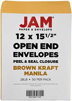 JAM PAPER 12 x 15 1/2 Open End Catalog Recycled Envelopes with Peel and Seal Closure - Brown Kraft - 50/Pack - Image 6