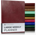 Gallery Leather Large Weekly Planner 2026-2027 Acadia Deep Red by GalleryLeather