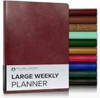 Gallery Leather Large Weekly Planner 2026-2027 Acadia Deep Red by GalleryLeather