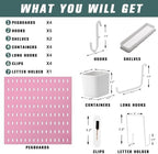 Wall-Mounted Pegboard Kit, 25.2" x 25.2" Organizer Panel – Large, Cost-Effective & Nail-Free Installation Pink - Image 4