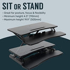 TechOrbits Standing Desk Converter-32-inch Height Adjustable, MDF Wood, Sit Riser-Black, 32" - Image 3