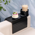 Couch Cup Holder for Armrests Over 4.9" Wide with 360° Phone Stand Black by Tomlyop