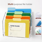 Hanging Wall File Organizer, 4 Tier Acrylic Desk Wall File Holder - Image 7